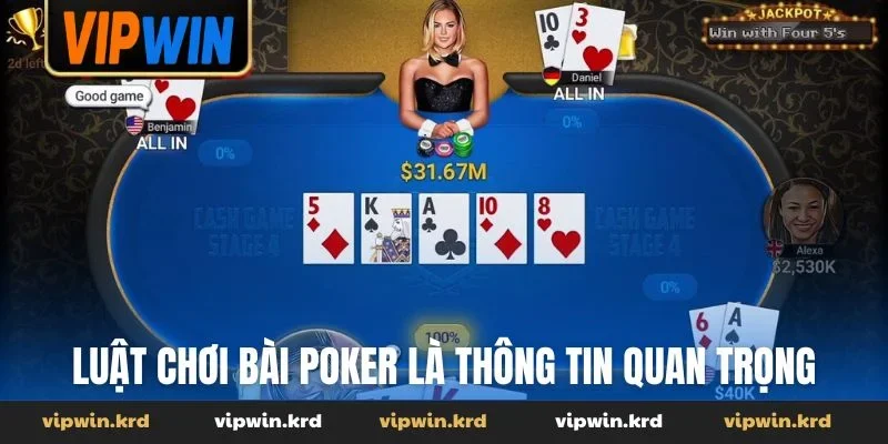 Luật chơi bài Poker là thông tin quan trọng cần nắm