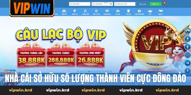 Nhà cái sở hữu số lượng thành viên cực kỳ đông đảo