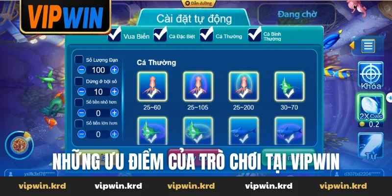 Những ưu điểm của trò chơi tại VIPWIN
