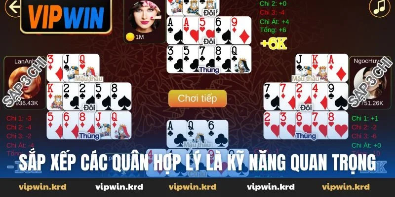 Sắp xếp các quân hợp lý là kỹ năng quan trọng