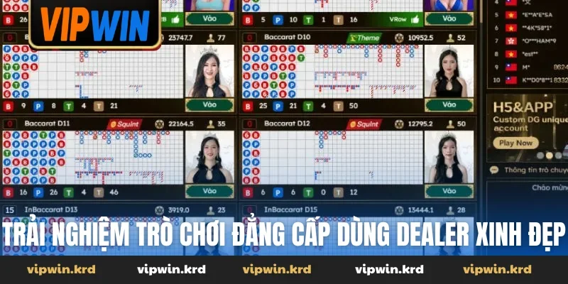 Trải nghiệm trò chơi đẳng cấp dùng Dealer xinh đẹp